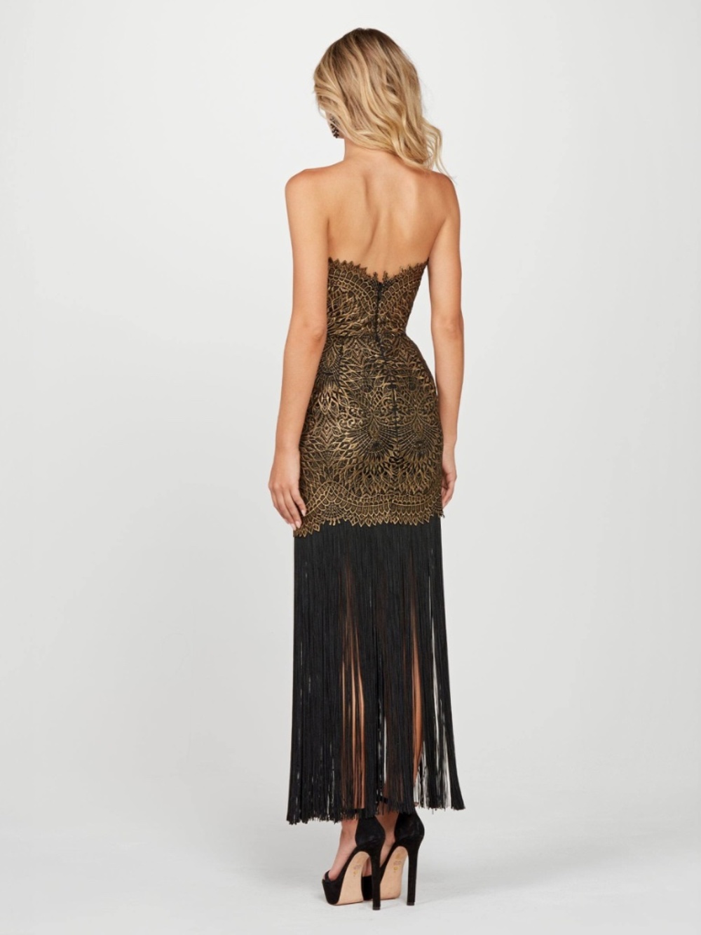 Helsi Naomi Strapless Metallic Fringe Gown - Picture 5 of 5